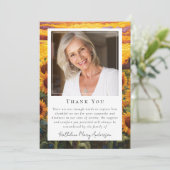 Sonnenblumen Foto Keepake Beerdigung Gedenkstätte Dankeskarte (Stehend Vorderseite)