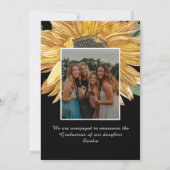 Sonnenblumen Foto Moderner Rustikaler Schwarzer Ab Ankündigung (Rückseite)