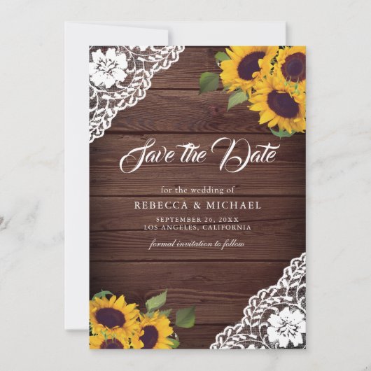 Sonnenblumen Foto QR Code Hochzeit Save The Date (Vorderseite)