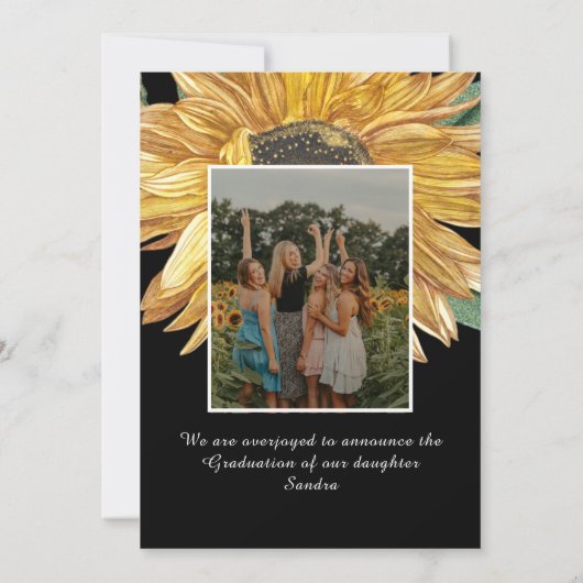 Sonnenblumen Foto Rahmen Moderner rustikaler Absch Ankündigung (Rückseite)