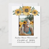 Sonnenblumen Foto Rahmen Moderner rustikaler Absch Ankündigung (Vorderseite)