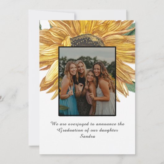 Sonnenblumen Foto Rahmen Moderner rustikaler Absch Ankündigung (Rückseite)