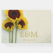 Sonnenblumen Foto Rustikale Hochzeit Gästebuch (Rückseite)