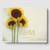 Sonnenblumen Foto Rustikale Hochzeit Gästebuch (Rückseite)