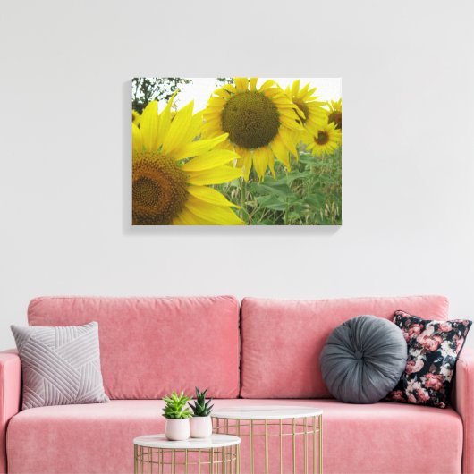Sonnenblumen Foto Single Leinwanddruck (Insitu (Wohnzimmer))