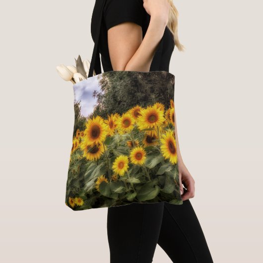 Sonnenblumen-Foto überall auf der Drucktüte Tasche (Von Nahem)