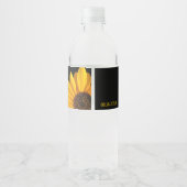 Sonnenblumen, Foto-Wasserflasche mit Namen Wasserflaschenetikett (Rückseite)