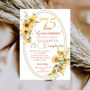 Sonnenblumen Frauen Spanische Überraschung 75. Geb Einladung