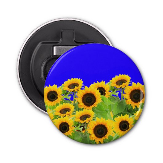 Sonnenblumen - Freiheit Ukraine Frieden ukrainisch Flaschenöffner (Vorderseite)
