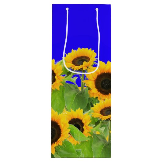 Sonnenblumen - Freiheit Ukraine Frieden ukrainisch Geschenktüte Für Weinflaschen (Vorderseite)