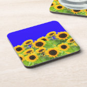 Sonnenblumen - Freiheit Ukraine Frieden ukrainisch Getränkeuntersetzer (Linke Seite)