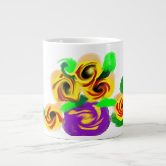 Sonnenblumen Freude Jumbo-Tasse (Vorderseite)