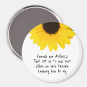 Sonnenblumen Freunde sind Engel Zitat Magnet (Vorderseite/Rückseite)