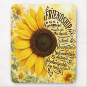 Sonnenblumen-Freundschaftszitat Mousepad (Vorne)
