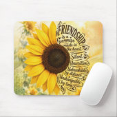 Sonnenblumen-Freundschaftszitat Mousepad (Mit Mouse)