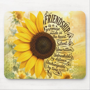 Sonnenblumen-Freundschaftszitat Mousepad