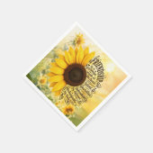 Sonnenblumen-Freundschaftszitat Serviette (Ecke)