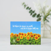 Sonnenblumen Frieden für die Ukraine Postkarte (Stehend Vorderseite)