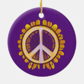 Sonnenblumen Friedenszeichen Kunst Niedliche fried Keramik Ornament (Hinten)