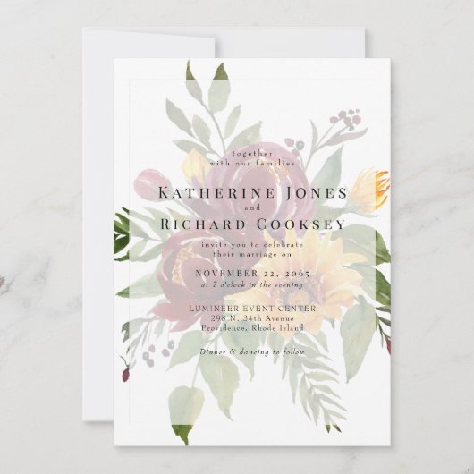 Sonnenblumen Frische Blumenzehen Einladung (Vorderseite)