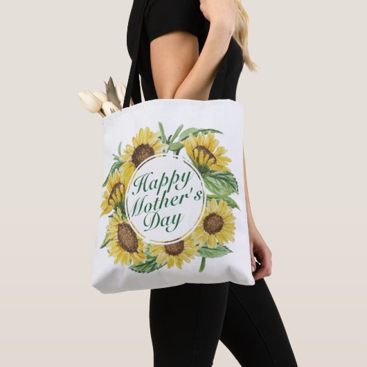 Sonnenblumen Frohes Muttertag Blumenbeutel Tasche (Von Nahem)