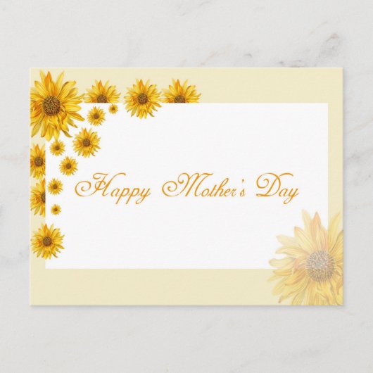 Sonnenblumen Frohes Muttertag Blumengrüße Postkarte (Vorderseite)