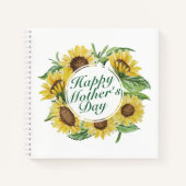 Sonnenblumen Frohes Muttertagsbrunnen Notizblock (Vorderseite)