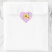 Sonnenblumen Frühling Herz-Aufkleber (Tasche)