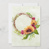 Sonnenblumen Frühlingsrosa florale Engagement Part Einladung (Rückseite)