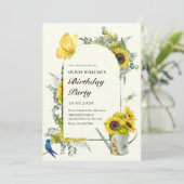 Sonnenblumen Frühlingstag Einladung (Stehend Vorderseite)