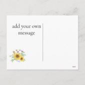 Sonnenblumen Frühlingsurlaub Postkarte (Rückseite)