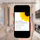 Sonnenblumen-Fun-Facts 18. Geburtstagsfeier Poster