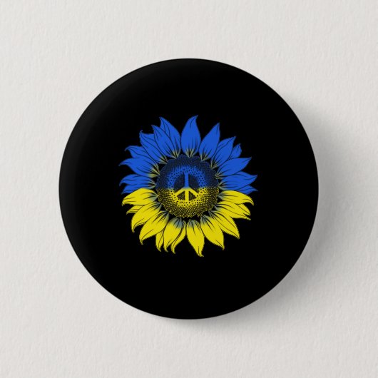 Sonnenblumen für den Frieden der Ukraine Button (Vorderseite)
