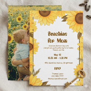 Sonnenblumen für Mama Mutterschaftstag-Brunch-Foto Einladung