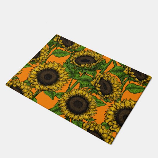 Sonnenblumen Fußmatte (Schrägansicht)