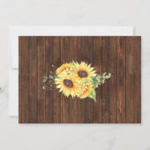 Sonnenblumen Futter und Brause vor der Dusche auf Einladung (Rückseite)