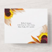 Sonnenblumen Ganze in einer Hochzeitsfeier All In One Einladung (Rückseite)