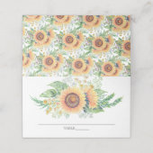 Sonnenblumen Garden Brautparty Platzkarte (Außenseite Aufgefaltet)