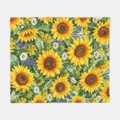 Sonnenblumen-Garten-Blumen Fleecedecke (Vorderseite (Horizontal))