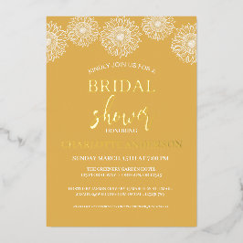 Sonnenblumen Garten Blumenstrauß Brautparty Gold Folieneinladung