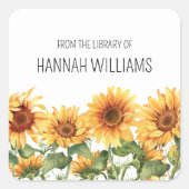 Sonnenblumen Garten Von der Bibliothek des Buchzei Quadratischer Aufkleber (Vorderseite)