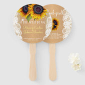 Sonnenblumen Gastgeschenk Hochzeit Fächer (Vorne und Hinten)