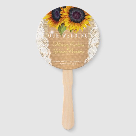 Sonnenblumen Gastgeschenk Hochzeit Fächer (Vorderseite)