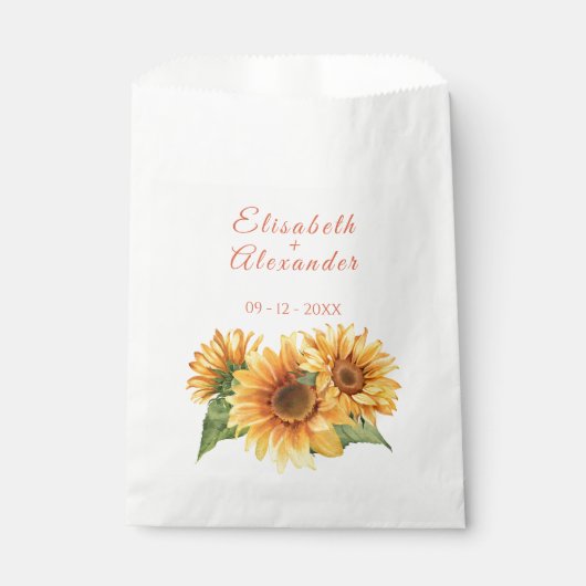 Sonnenblumen-Gastgeschenk Hochzeit Geschenktütchen (Vorderseite)
