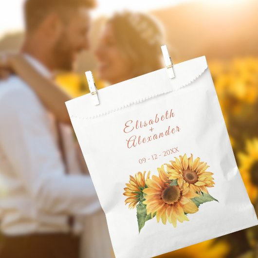 Sonnenblumen-Gastgeschenk Hochzeit Geschenktütchen