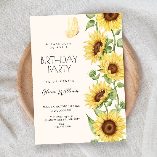 Sonnenblumen-Geburtstag Einladung