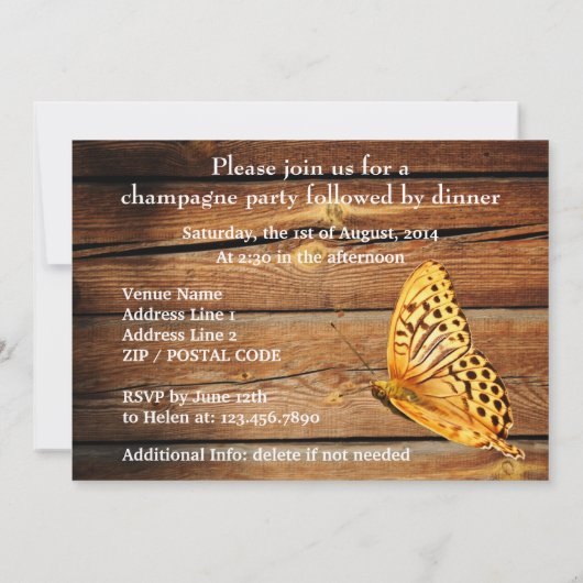 Sonnenblumen Geburtstag Einladung Rustikales Land (Rückseite)