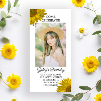 Sonnenblumen Geburtstagsparty Einladungs-Fotokarte