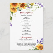 Sonnenblumen Gedenkfeier Programm (Rückseite)