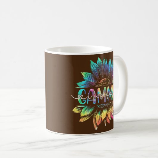 Sonnenblumen Gefärbte Krawatte I Liebe Glücklicher Kaffeetasse (VorderseiteRechts)